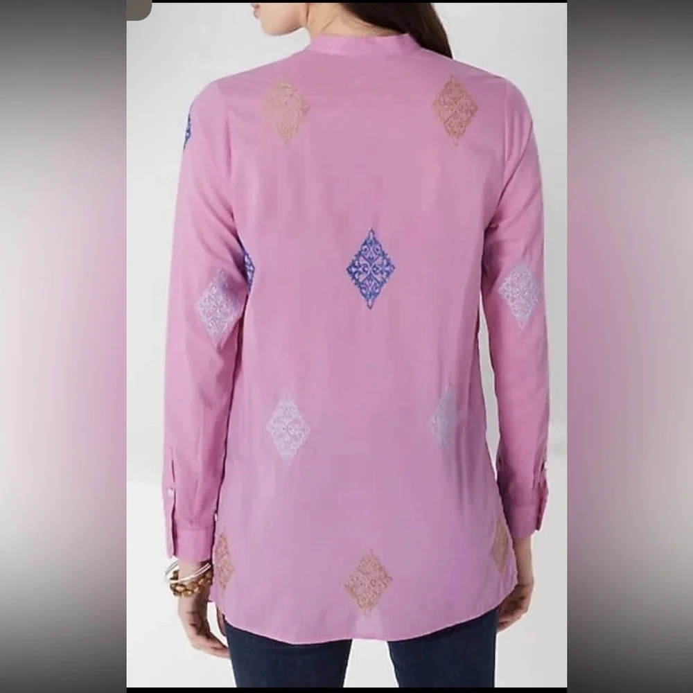 J. Jill NWT Embroidered Button-Front
Cotton Tunic - Picture 7 of 7